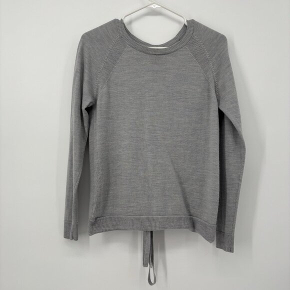lululemon athletica Sweaters - Lululemon‎ Tied To You Sweater Size 4 Heathered Gray Wool Long Sleeve *Read*